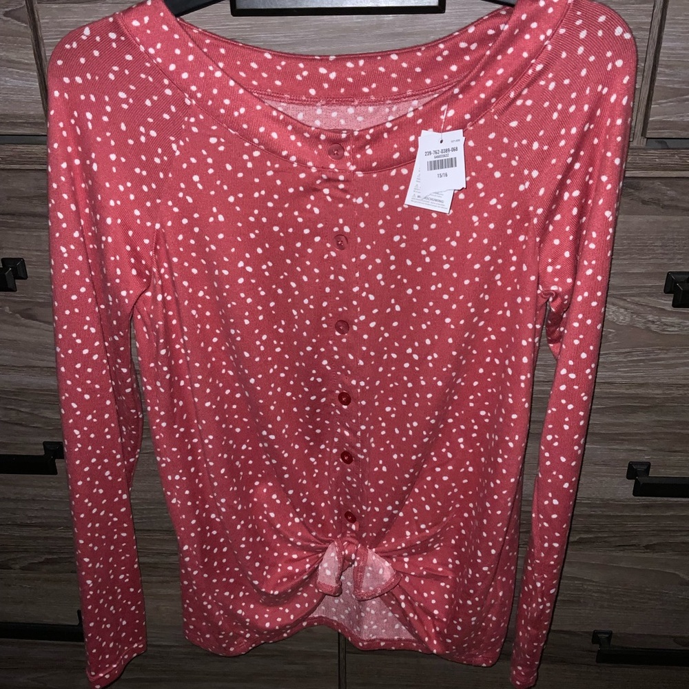 Abercrombie Kids long sleeve polka dot top